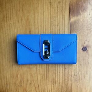Rebecca Minkoff Mason Wallet Ultraviolet Blue Turn-Lock Zip Coin
